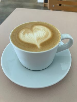 Flat white with soy milk at Plant Base in Berlin