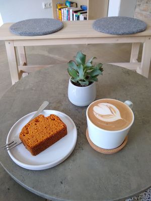 Mocha and orange bread! at Plant Base in Berlin