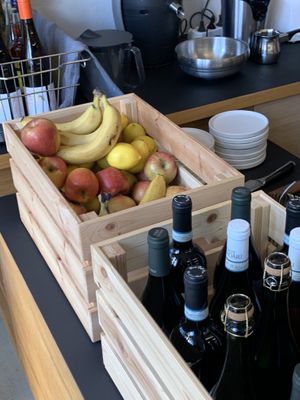 Vegan wines and fruit at Plant Base in Berlin