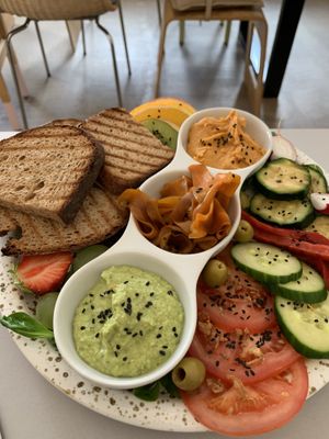 Platter of veggies at Plant Base in Berlin