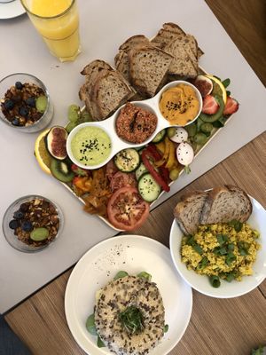 Vegan breakfast spread at Plant Base in Berlin