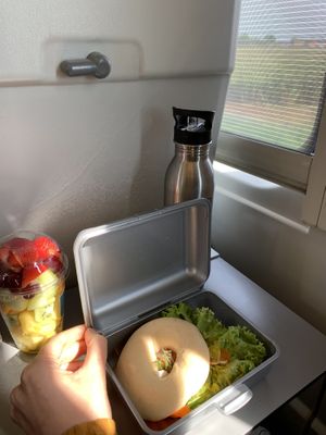 Carrot lox bagel to go at Plant Base in Berlin