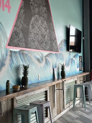 Bar seating at Playa Bowls in Middletown