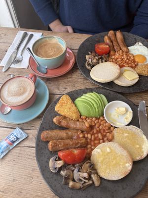 Vegan and vegetarian full English breakfastt  at The Habit in York