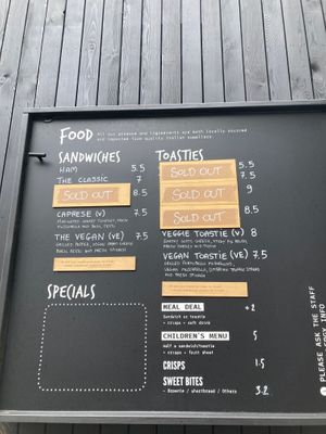 Food menu including veggie and vegan toasties at Ciao in York