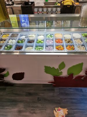 Salad bar  at Magic Potion in Paphos