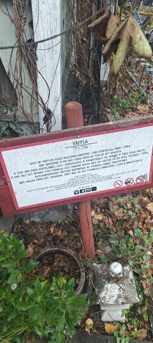 Entrance at Klockargårdens Våffleri in Grodinge