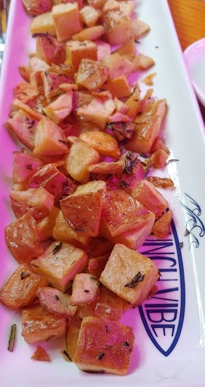 side of potatoes (lovely bits of rosemary on top) at Fig Tree Cafe - Pacific Beach in San Diego