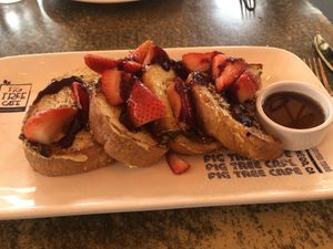 Amazing lemon strawberry French toast  at Fig Tree Cafe - Liberty Station in San Diego