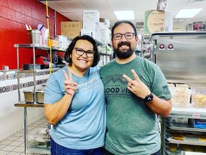 Owners, Elizabeth and Jonathan   at Vegos in Albuquerque