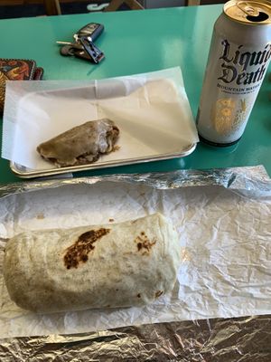 Apple empanada and garbanzarizo breakfast burrito.  at Vegos in Albuquerque