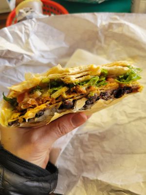 Inside of the Loco Tostarrito 😍 at Vegos in Albuquerque