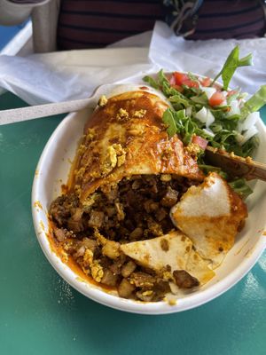 Smothered Breakfast Burrito  at Vegos in Albuquerque