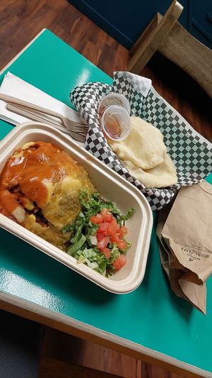 Stuffed sopa xmas, 2 regular sopas at Vegos in Albuquerque