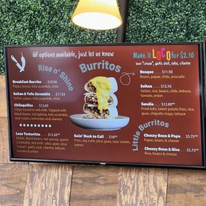 menu  at Vegos in Albuquerque