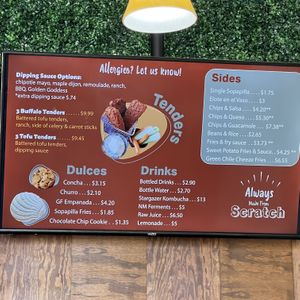 menu  at Vegos in Albuquerque