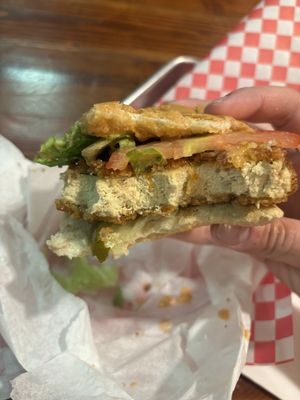 Inside burger  at Vegos in Albuquerque