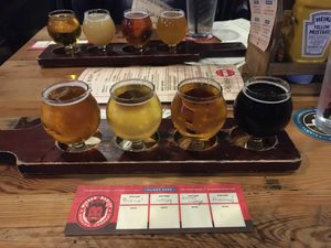 Flights of beer at Wicked Barley Brewing Company in Jacksonville