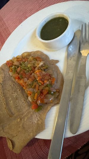 Buckwheat veggie roll   at Sparrow Cafe in Varanasi