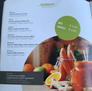 Healthy fruit & vegetable juices at TINKA BAR & BISTROT in Nago-torbole
