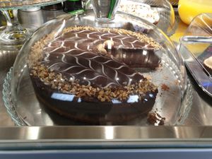 Vegan chocolate Cheesecake at TINKA BAR & BISTROT in Nago-torbole