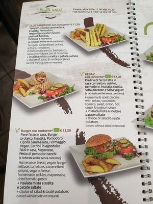 Vegan lunch menu at TINKA BAR & BISTROT in Nago-torbole