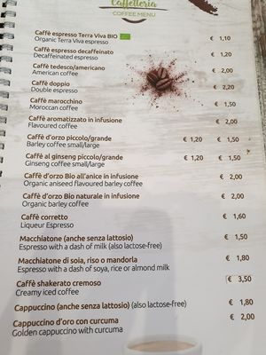 Menu at TINKA BAR & BISTROT in Nago-torbole