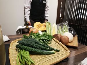 Choice of vegetables for teppanyaki at Yasaiya Teppanyaki Vegetables in Tokyo