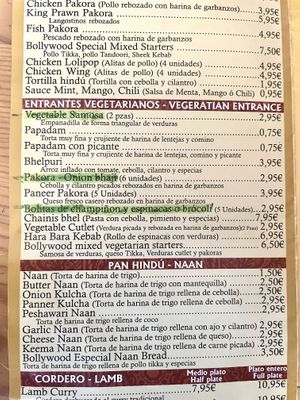 Entrantes at Bollywood Indian Tandoor in Tenerife