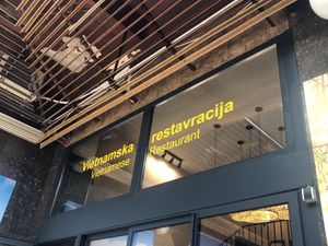 sign at Dobro Jutro Vietnam - Good morning Vietnam in Ljubljana