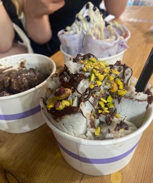 Vegan coconut based icecream. at Ice Rolls in Rhodes