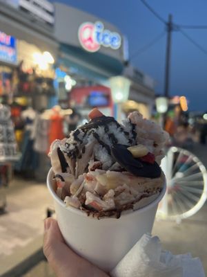 Coconut ice cream roll  at Ice Rolls in Rhodes