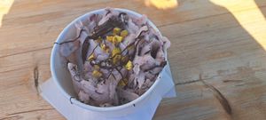 Make your own rolls: coconut milk, blueberries, vegan "nutella", cherry liqueur at Ice Rolls in Rhodes