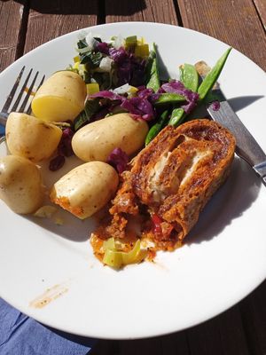 Sweet potato roulade at The Ship Inn in Pwllheli