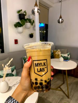Golden Yunnan Mylk Tea at MYLK LAB by Genki in Dubai