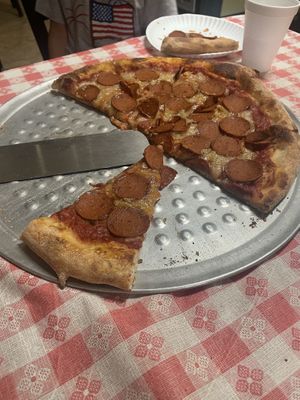 Very generous with the vegan pepperoni!   at Brick Oven Pizzeria in Omaha