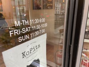 Vegan restaurant hours differ from Meat restaurant hours at KoPita in Knoxville