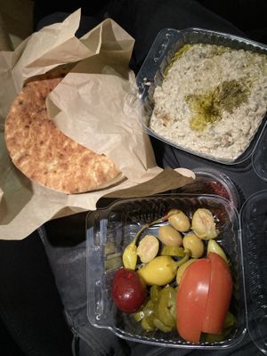 Baba ghanoush and sides  at KoPita in Knoxville