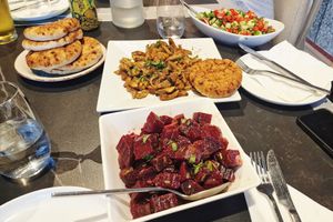 Shawarma, beets and Israeli salad at KoPita in Knoxville
