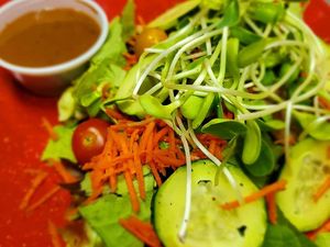 Organic Side Salad with local greens at Durango Natural Foods in Durango