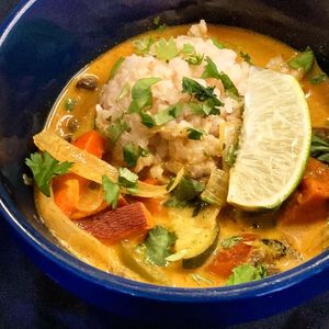 Vegan Yellow Curry with Brown Rice at Durango Natural Foods in Durango