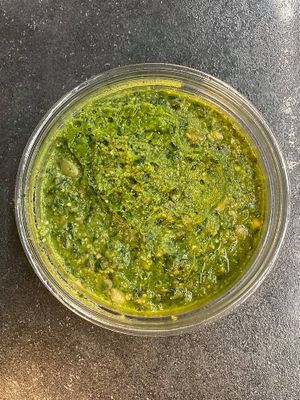 Walnut/Pumpkin Seed Pesto
(Vegan/Gluten-Free) at Durango Natural Foods in Durango