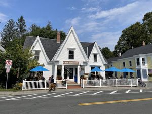 Outside  at Mon Vert Cafe in Woodstock