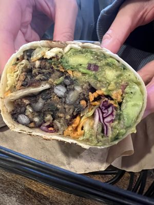 Black bean avocado wrap   at Mon Vert Cafe in Woodstock