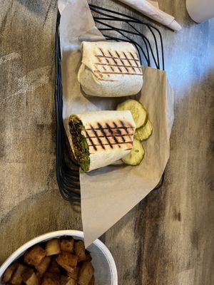 The size of the wrap   at Mon Vert Cafe in Woodstock