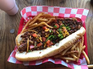 Chili cheese dog.  at Fat Boy's Roadside Eats in Ooltewah