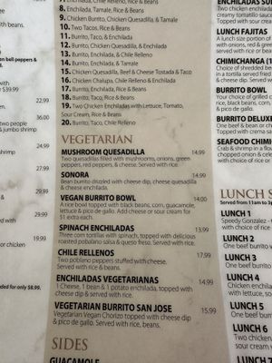 Vegan burrito now to be found under vegetarian sectionn  at El Azteca in Apple Valley