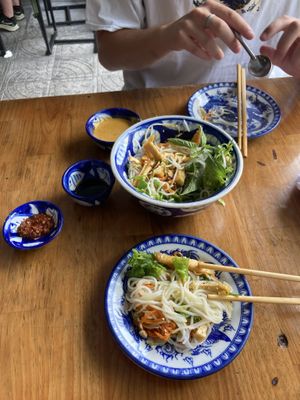 The tofu and vermicelli noodles   at Madam Thu in Hue