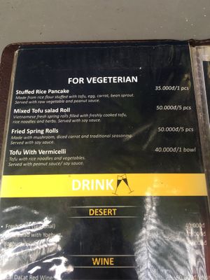 Menu (Aug 2019) at Madam Thu in Hue