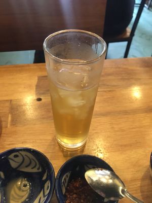 Complimentary green tea at Madam Thu in Hue